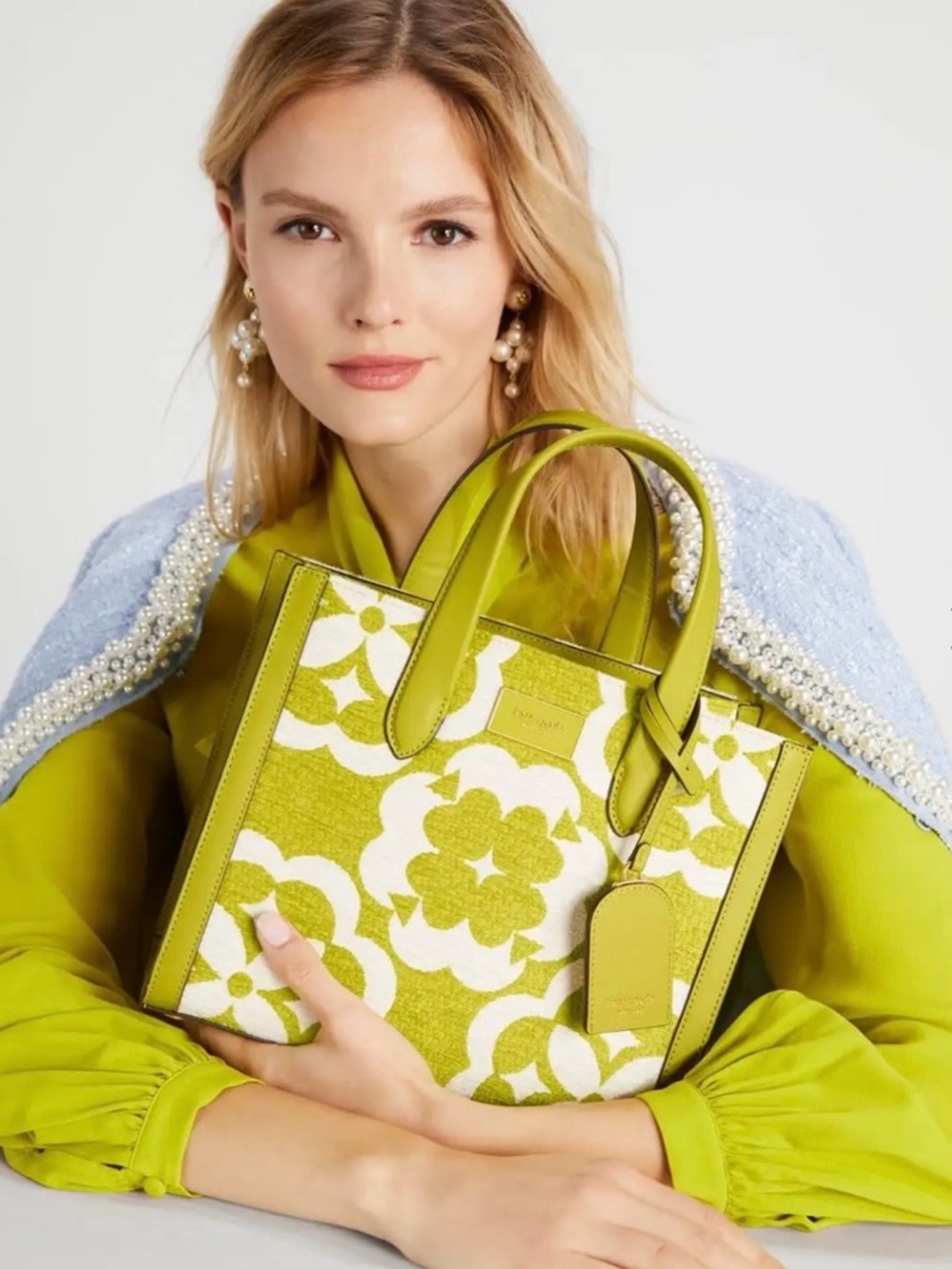 Kate Spade New York Spade Flower Monogram Manhattan Chenille Tote Retail $525